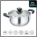 Cooking pot tempered glass lid stainless steel casserole